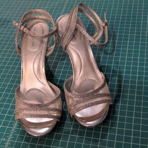Bandolino Glittering Silver Strappy Heels